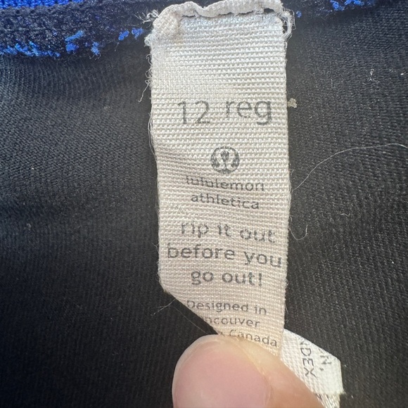 Lululemon Black Shorts with Blue Contrast - Picture 7 of 9